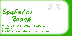 szabolcs novak business card